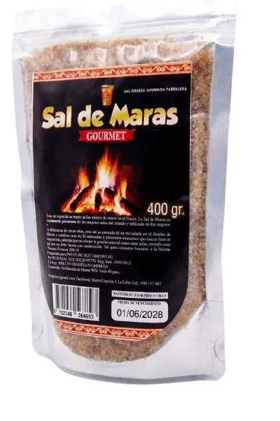 Sal de Maras Ahumada 400gr sal rosada ahumada natural Perú
